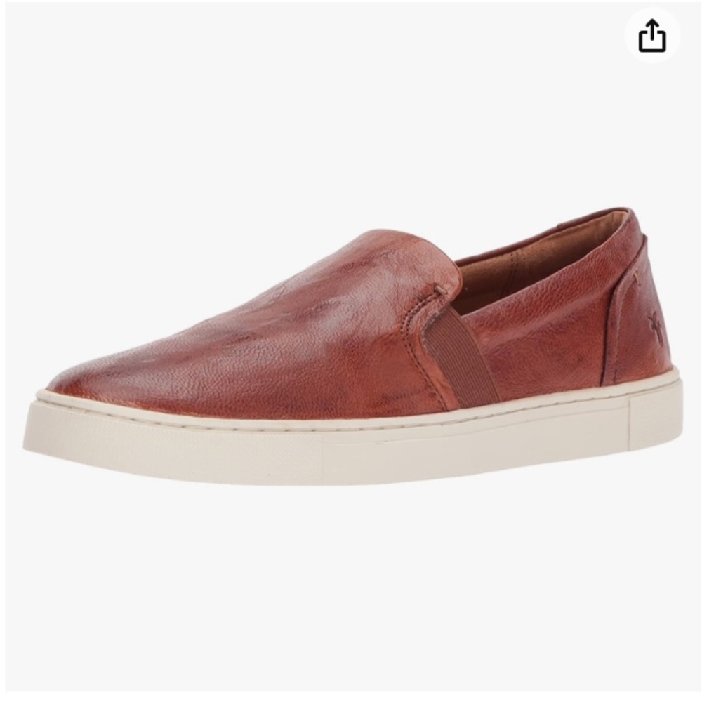 FRYE Ivy Cognac Leather Slip-On Sneakers